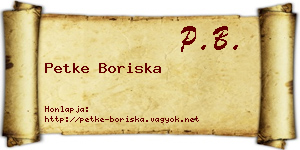 Petke Boriska névjegykártya